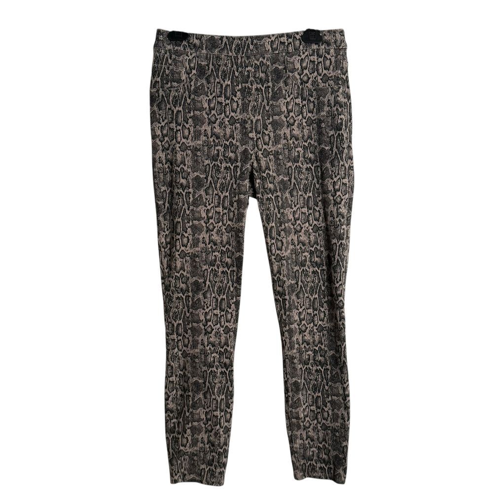 Spanx Snakeskin Print Ankle Leggings Size L Jean-ish‎ Brown Maximalist Statement